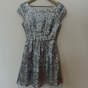 Silver Sequin mini dress by B.Smart